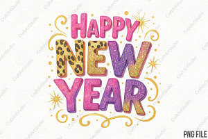 Happy New Year Leopard PNG, an Illustration by CraftArtStudio