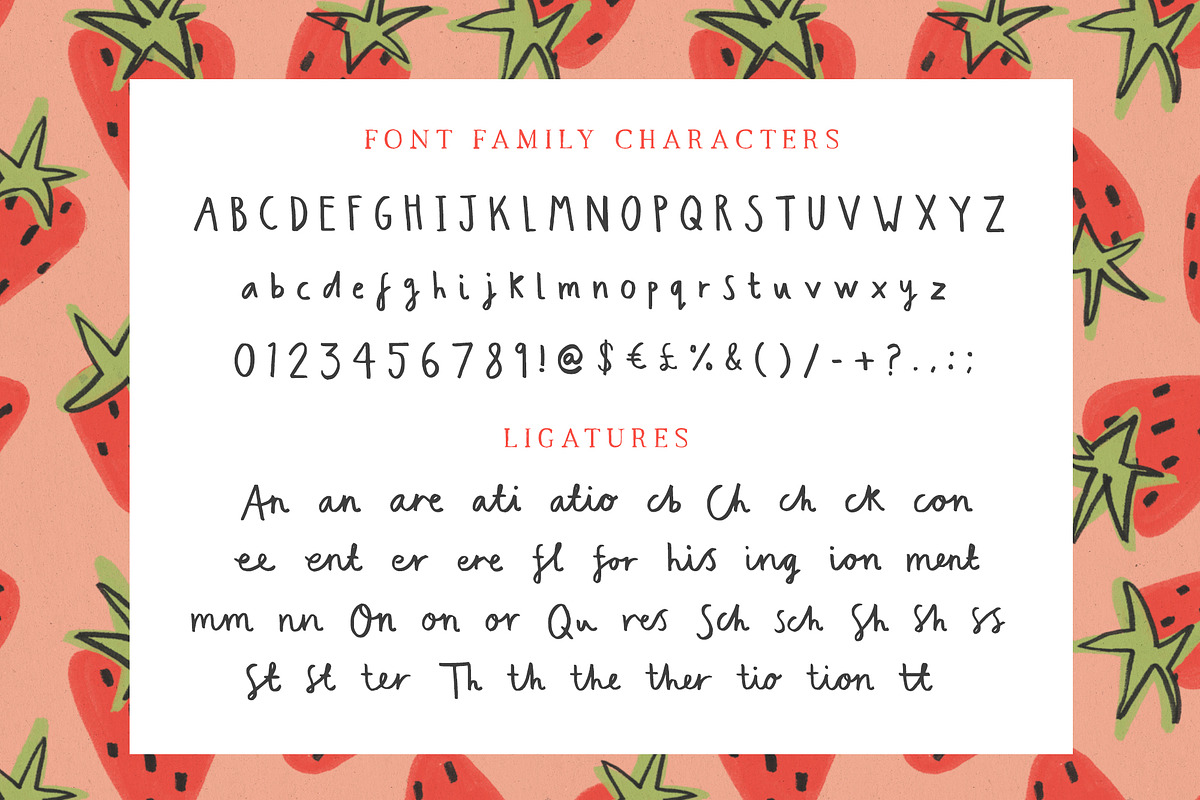 Strawberry Handwritten Font preview 3