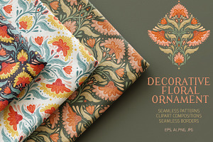 Decorative floral ornament set