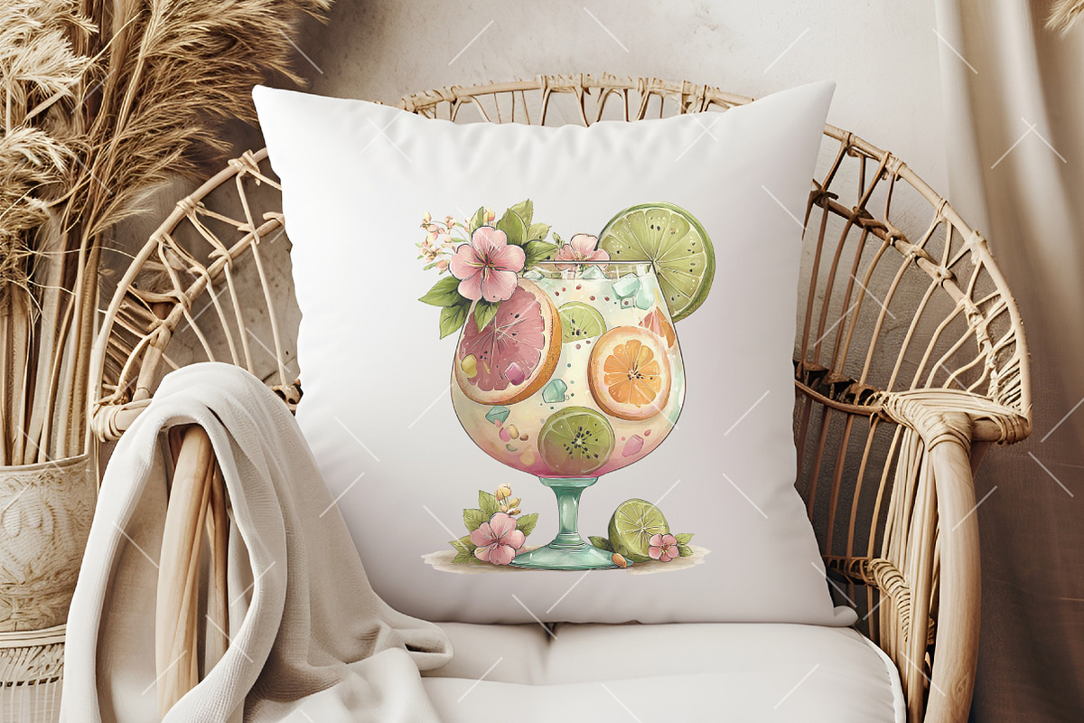 Whimsical Summer Tropical Drink Clip, an Illustration by OK Design (Photo 6 of 6)