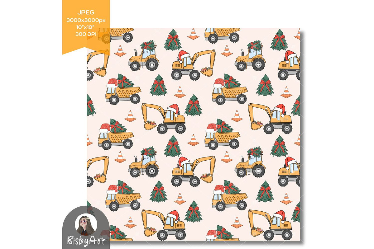 Christmas Construction Seamless File, a Pattern Graphic by KisbyArt (Photo 3 of 3)