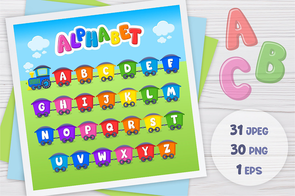 Kids Alphabet and Numbers, an Object Graphic by LartGraphics (Photo 2 of 18)