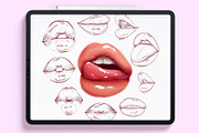 Procreate plump lips stamps, a Brush Add-On by KsTumanova (Thumbnail 2 of 4)