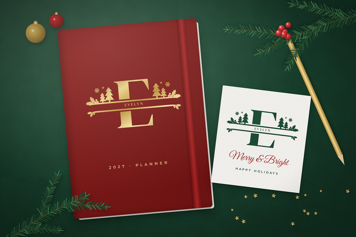 Christmas Split Monogram Font, a Symbol Font by vladocar (Photo 5 of 6)