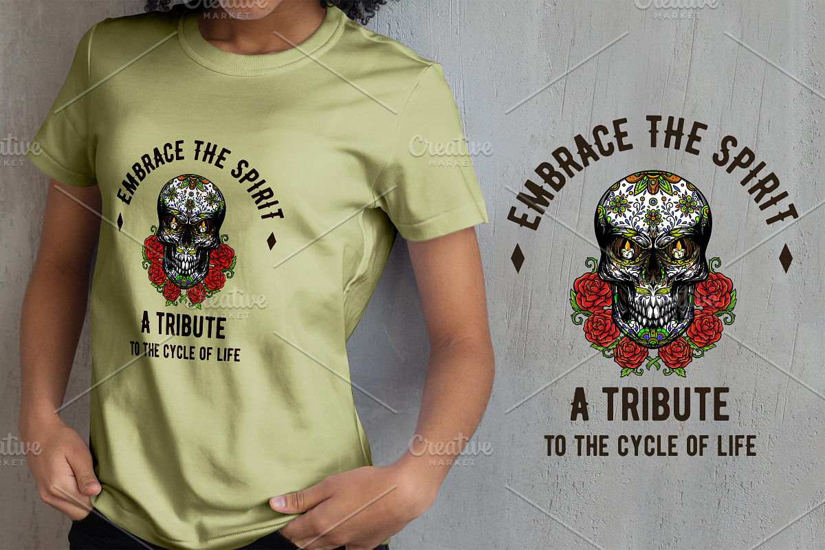 Muertos Skull and Rose Design Vector, an Illustration by vectstudio (Photo 3 of 3)