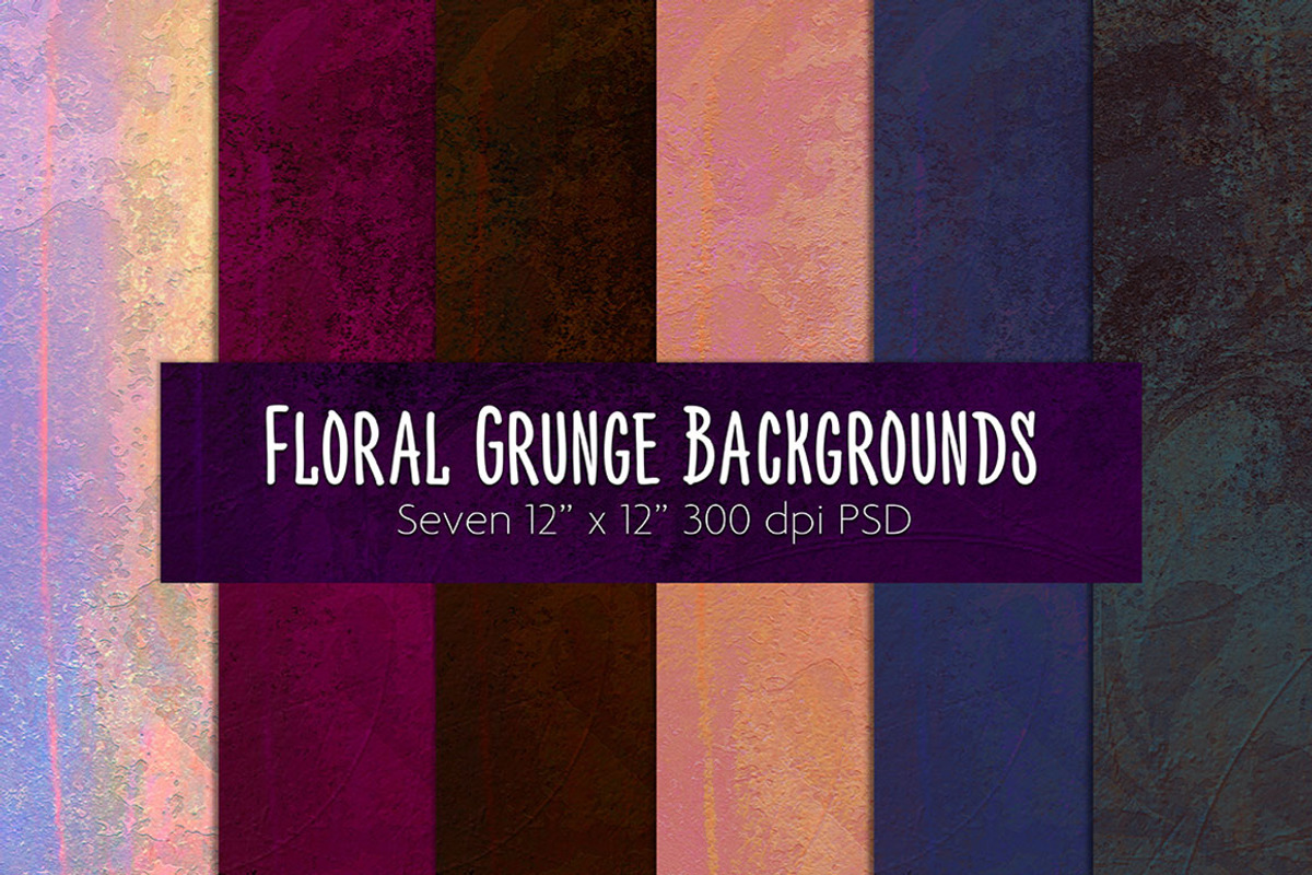 Floral Grunge Backgrounds, a Texture Graphic by The Thrill of Design (Photo 1 of 6)