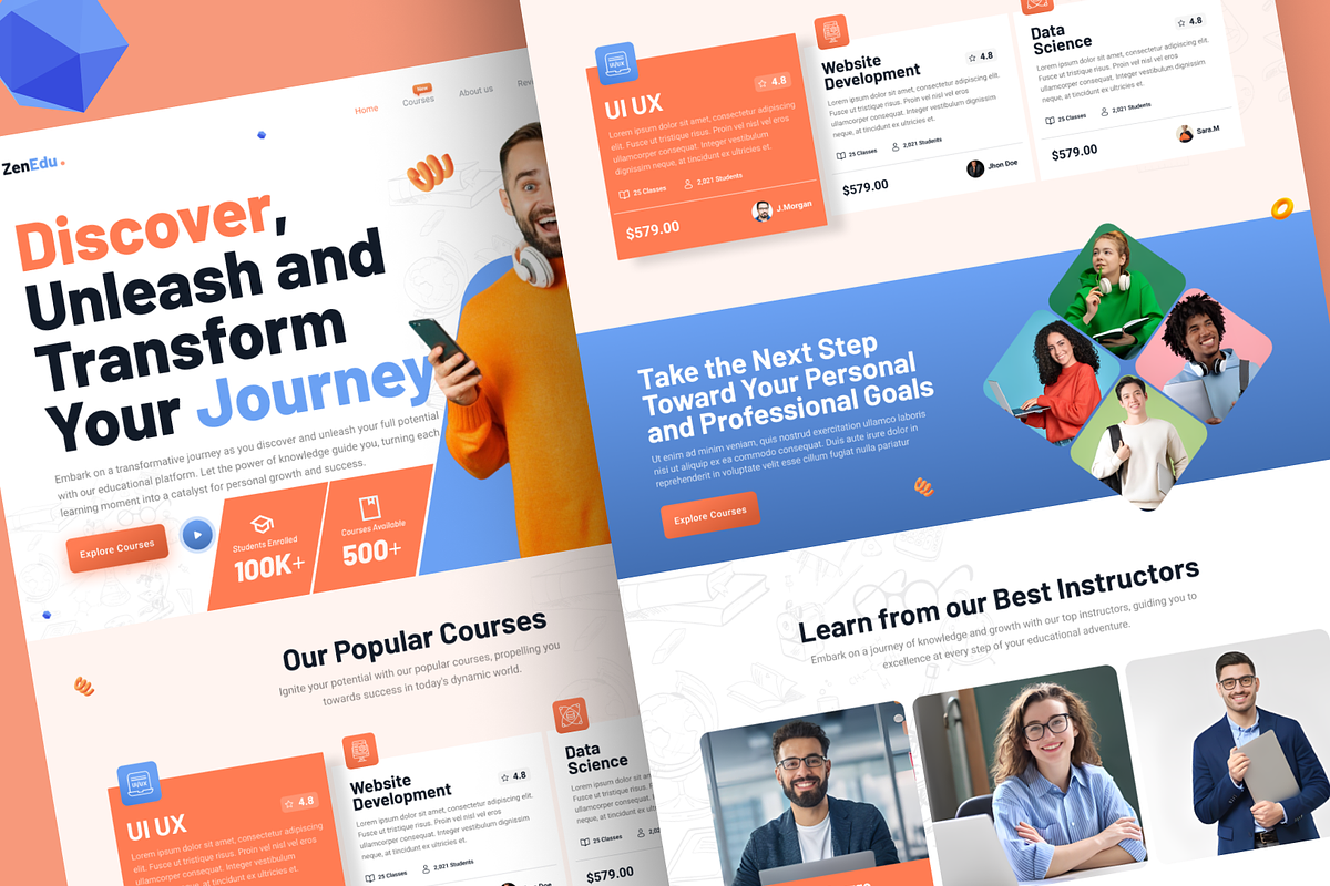 Online Learning Landing Page UI, an UI Kit Template by nwdigitalstore (Photo 4 of 4)