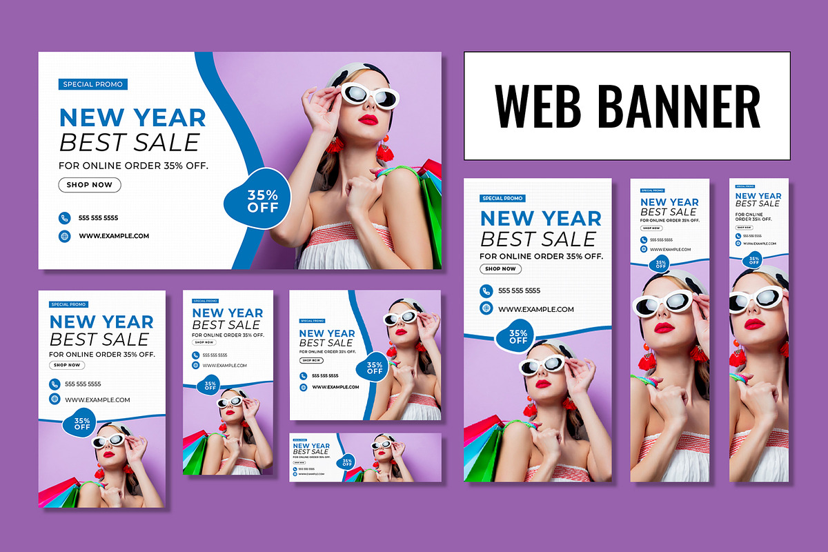 New Year Sale Web Banner Set, an UI Kit Template by CreativeShaper (Photo 1 of 4)