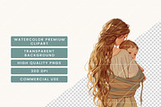Boho Mothers Day Clipart Bundle, a Person Illustration by BusyDaydesign (Thumbnail 6 of 8)