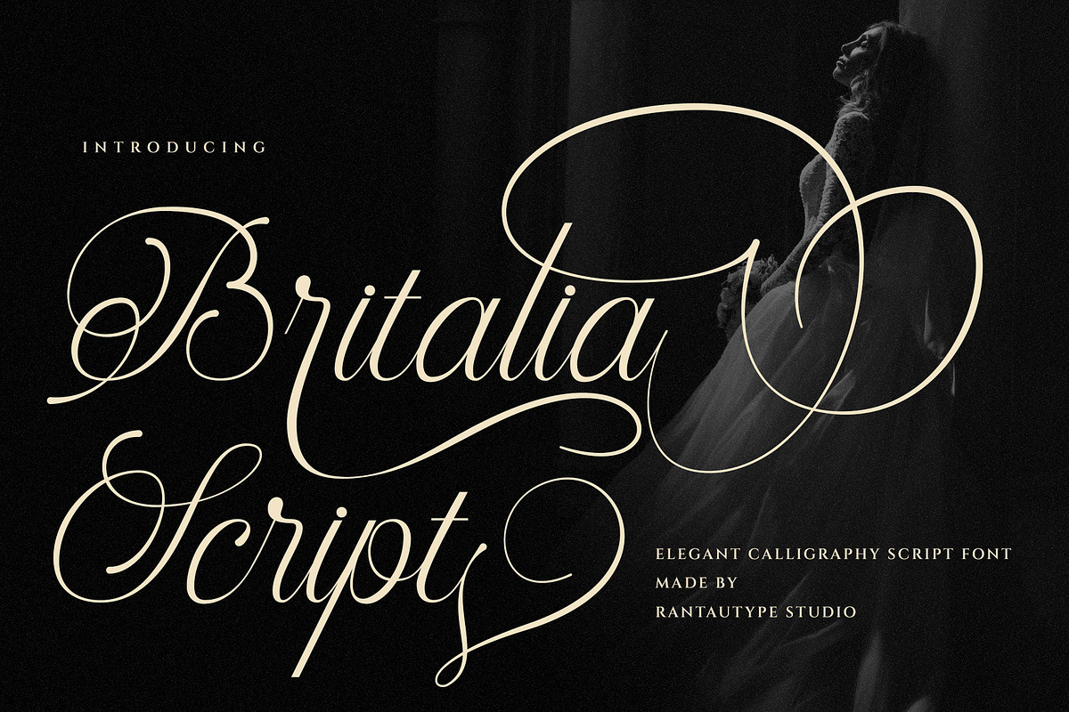 Britalia Script Elegant Calligraphy, a Script Font by RantautypeStudio (Photo 1 of 20)