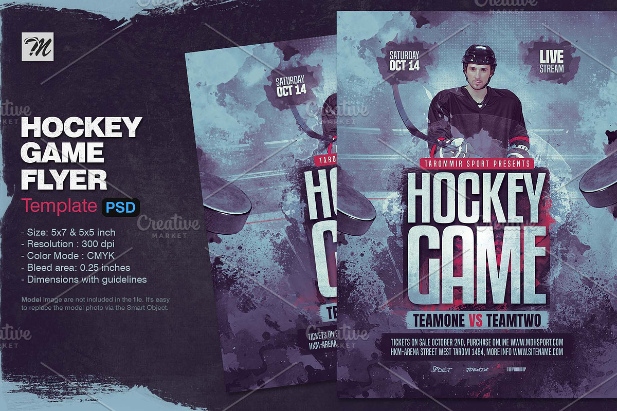 Hockey Game Flyer, a Flyer Template by Tarommir (Photo 1 of 3)