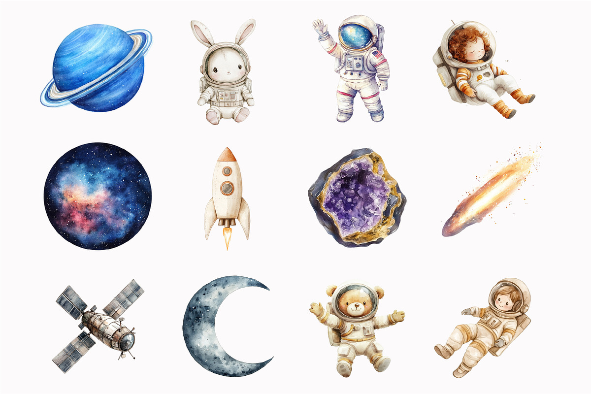 Cute Astronaut Clipart, an Illustration by Design Market (Photo 5 of 5)
