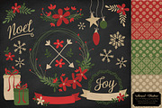 Whimsical Christmas Clipart & Papers, an Illustration by Amanda Ilkov (Thumbnail 2 of 5)