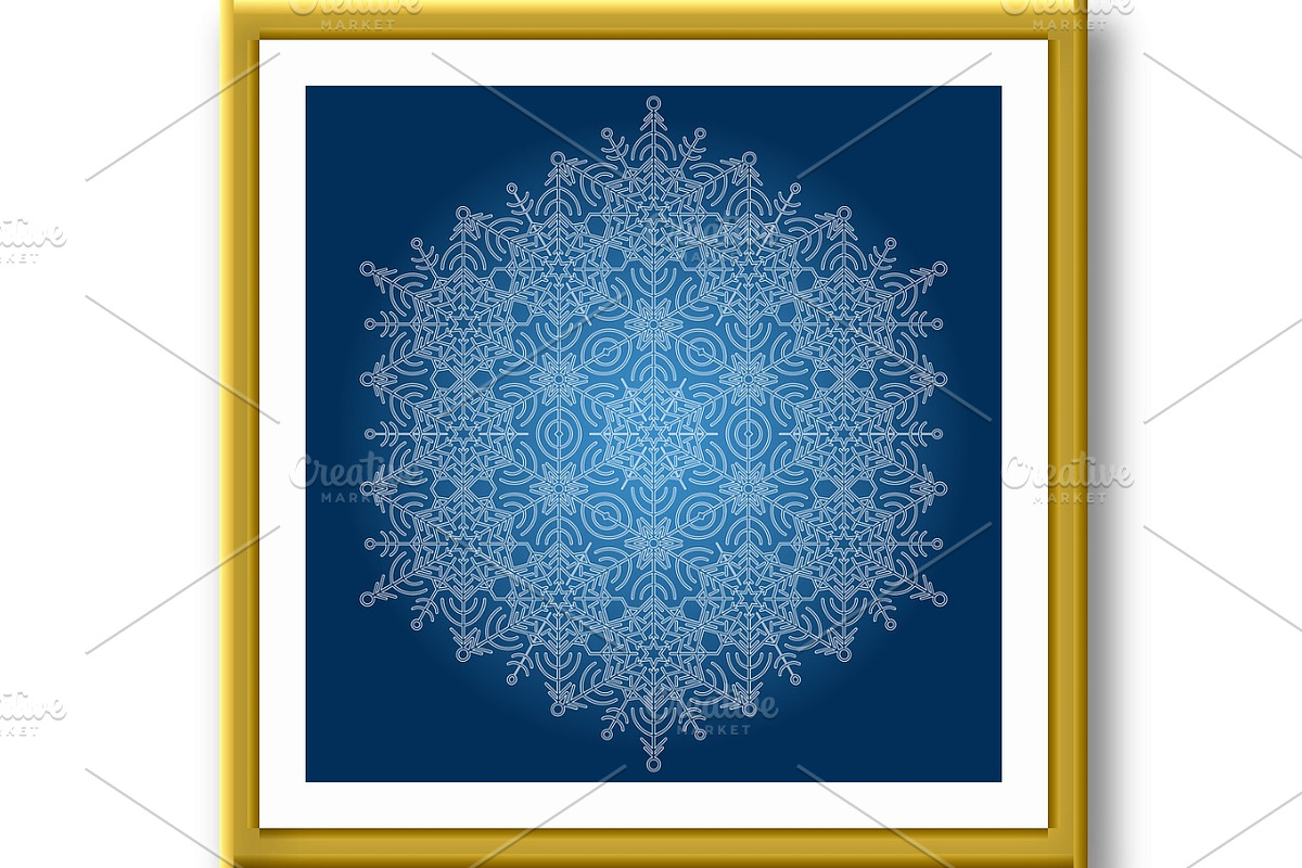 Round Vector Snowflake With Abstract, a Decorative Illustration by FineArtStudio (Photo 2 of 3)
