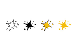 Black and yellow and outline twinkle, an Object Illustration by skripnikbb