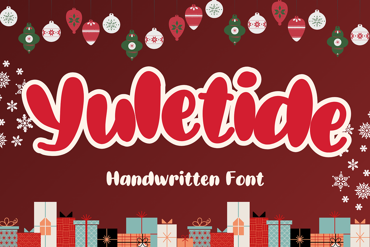 Yuletide is a handwritten font, a Handwritten Font by Brown Cupple (Photo 1 of 9)