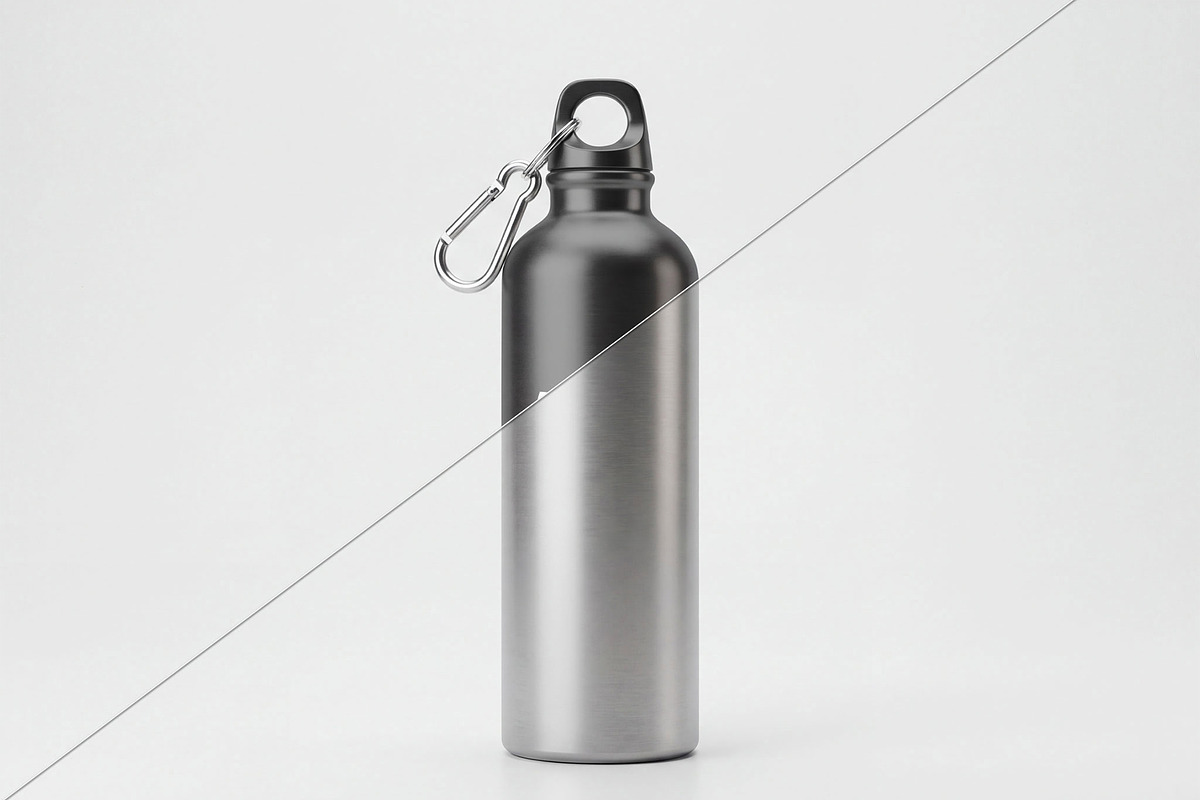Metal Water Bottle Mock & Carabiner