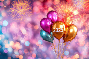 New Year 2025 celebration air balloons, a Holiday Photo by AlyaAnd