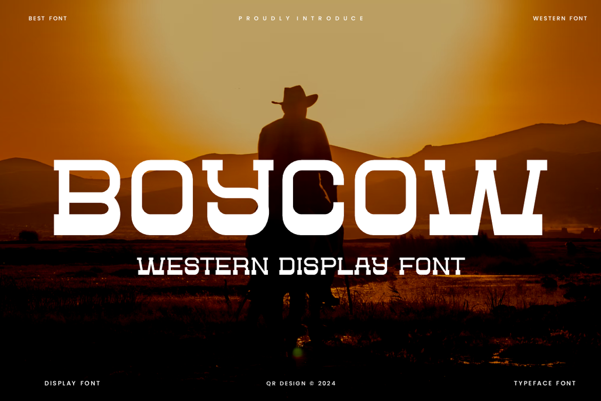 Boycow - Western Font, a Serif Font by QR Design Studio (Photo 1 of 6)