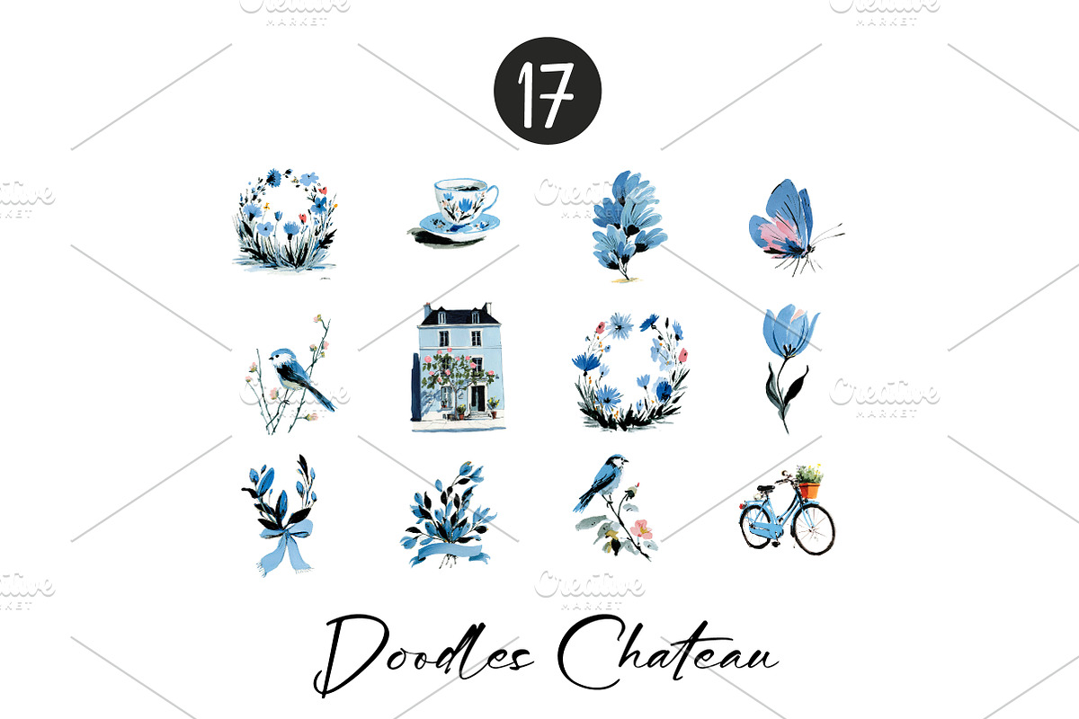 Chateau Clipart - Vintage Doodles, an Illustration by CreationArt (Photo 6 of 7)