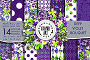 Deep Violet Bouquet Digital Pattern, a Pattern Graphic by Download Graphic Art (Thumbnail 1 of 5)