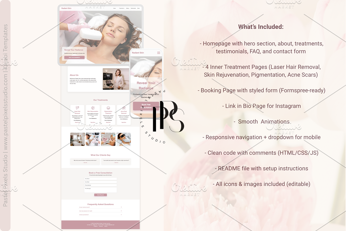 Laser Treatment Website Template, a HTML Template by Pastel Pixels Studio (Photo 5 of 5)