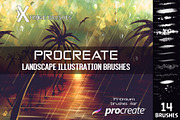 Procreate Landscape Brushes, a Brush Add-On by Extreme Brushes (Thumbnail 1 of 2)