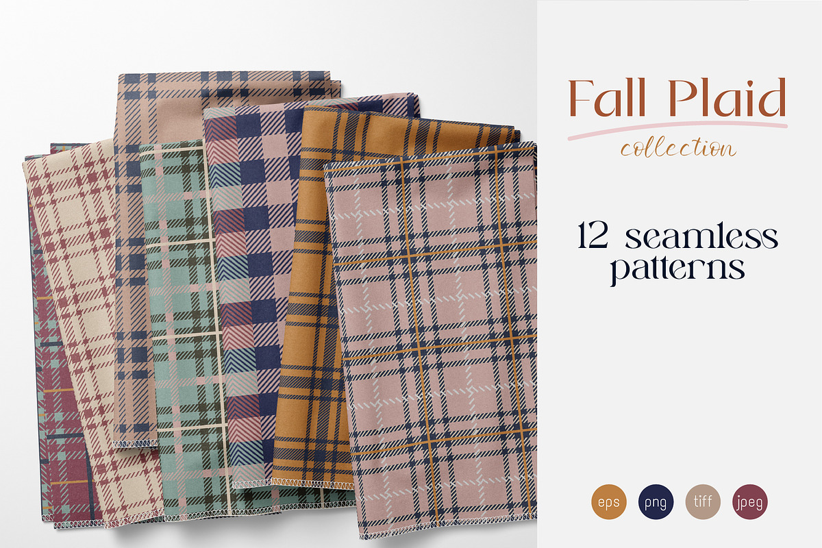 Fall Plaid Pattern Collection, a Pattern Graphic by InaCorart (Photo 1 of 7)