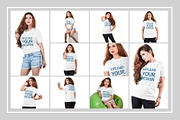 Female t-shirt Mockup-V-2-001, a Shirt Mockup by designvillage (Thumbnail 2 of 9)