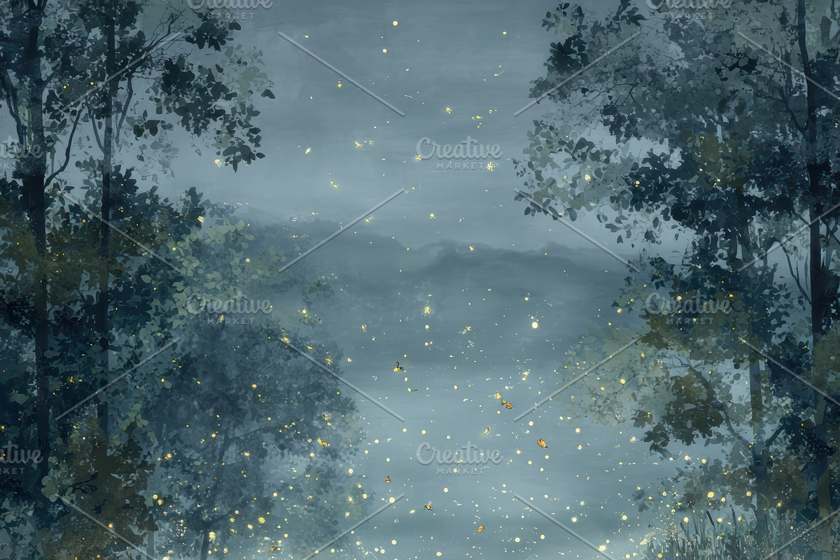 Serene Swamp - Wallpaper soft tones, a Decorative Illustration by Virgo Studio