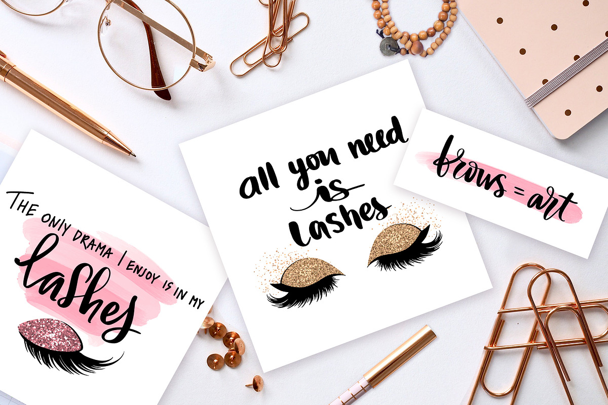 Lashes quotes for fashion girls., a Decorative Illustration by Yana Lesiuk (Photo 5 of 9)