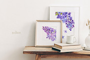 Watercolor Lilac Floral Clipart, a Decorative Illustration by ReachDreams (Thumbnail 6 of 10)