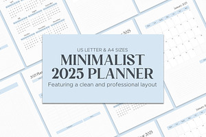 Minimalist 2025 Planner, a Stationery Template by Oshin Design