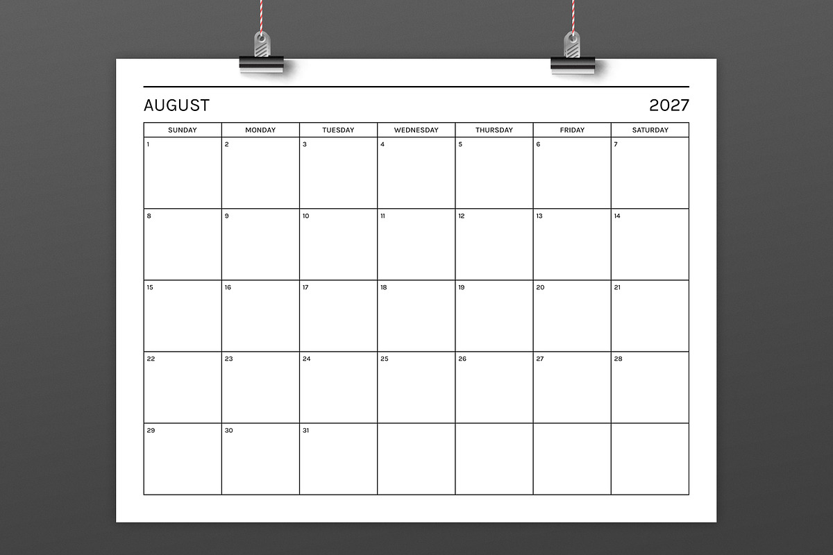 2027 Basic Modern 8.5x11 in Calendar preview 5