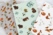 Watercolor Woodland Animals, a Pattern Graphic by Pretty light (Thumbnail 2 of 2)