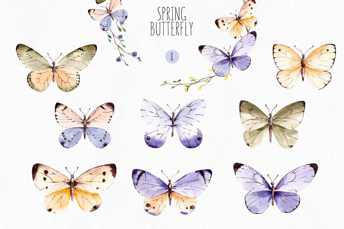 Watercolor Spring Easter Clipart, a Texture Illustration by YuliyaArtGarden (Photo 8 of 12)