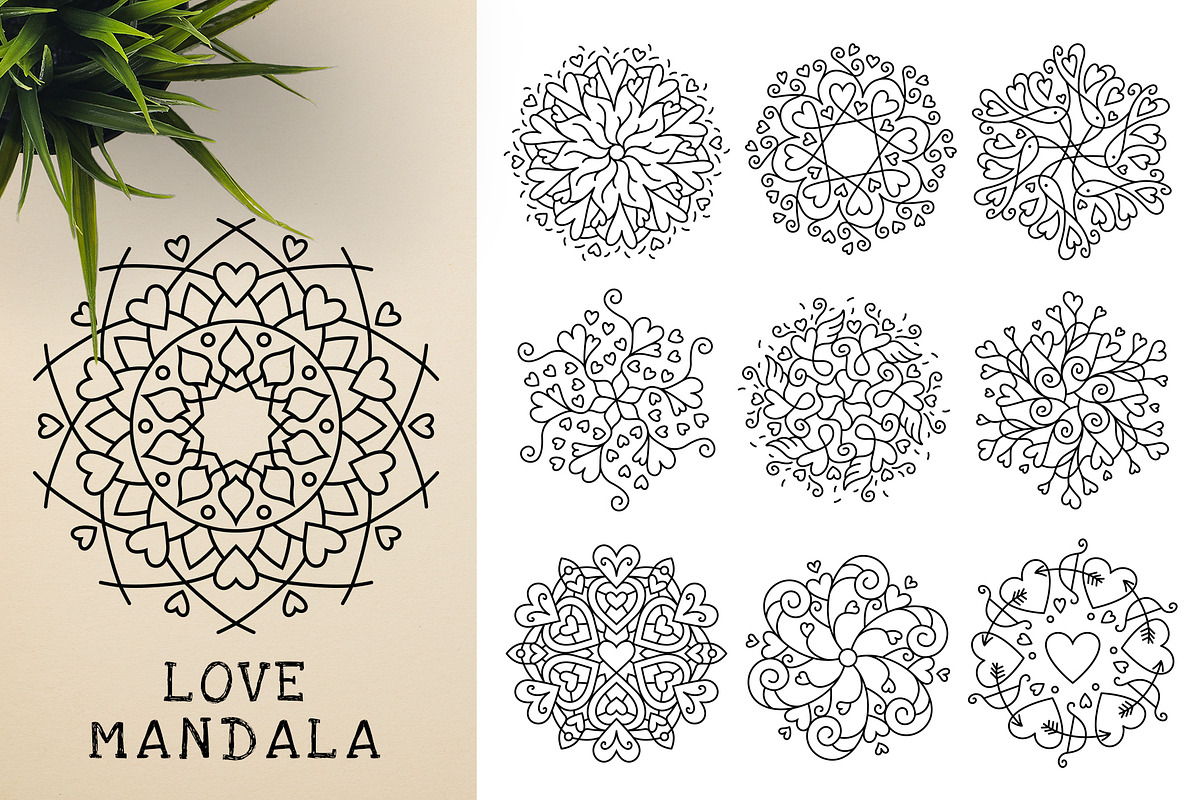 300 Vector Mandala Ornaments, a Decorative Illustration by pixaroma (Photo 27 of 49)