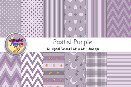 Bundle of 12 Digital Papers in Paste