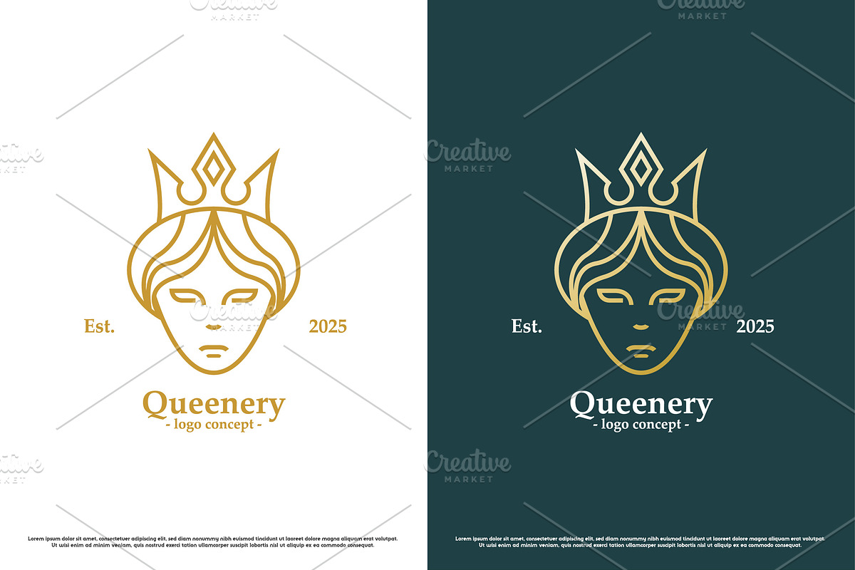 Queen Face Logo Design Illustration, a Branding & Logo Template by Morvana Crew