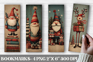 All Booked for Christmas Bookmarks, an Illustration by DreamPrint404