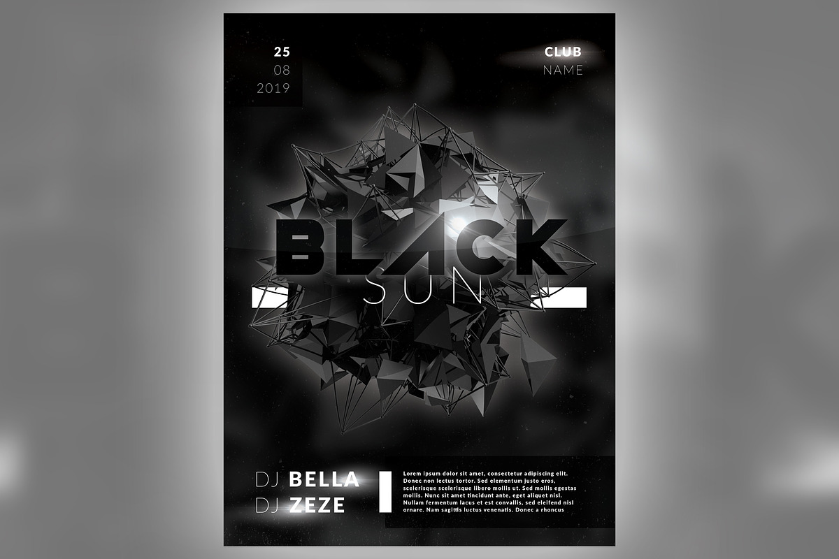 Black Sun, a Flyer Template by Bellas