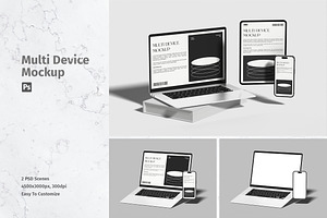 Realistic Multi Devices Mockup PSD, a Mac Mockup by MA-KING_ART