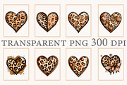 Leopard print Valentine Heart clipa, an Illustration by Designworld (Thumbnail 2 of 10)