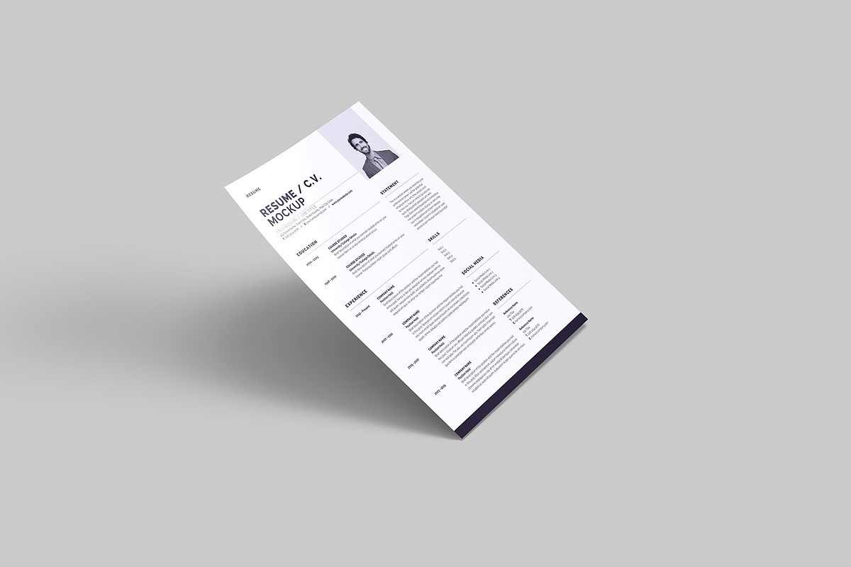 Resume - Curriculum Vitae Mockup, an Advertising Mockup by Illusiongraphic (Photo 10 of 22)