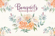 Watercolor bouquets clipart set, an Illustration by Art & Things (Thumbnail 3 of 5)