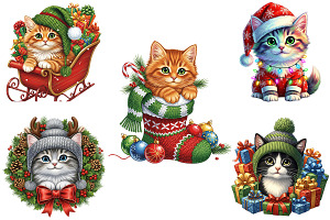 CATS CHRISTMAS CLIPART