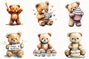 Birthday Teddy Bear Clipart, an Illustration by OK Design (Thumbnail 5 of 5)