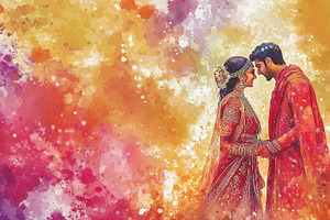 Romantic watercolor painting indian, a Person Photo by MistyDay