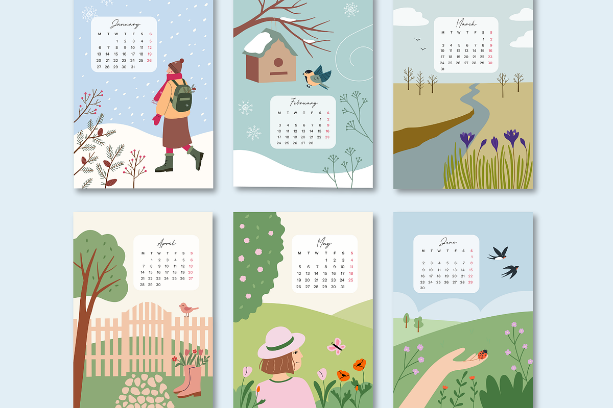 Illustrated Wall Calendar 2026, a Stationery Template by Ollyta May (Photo 2 of 8)