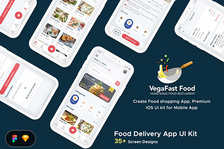 Food Delivery Mobile App UI Kit, an UI Kit Template by 3djagan